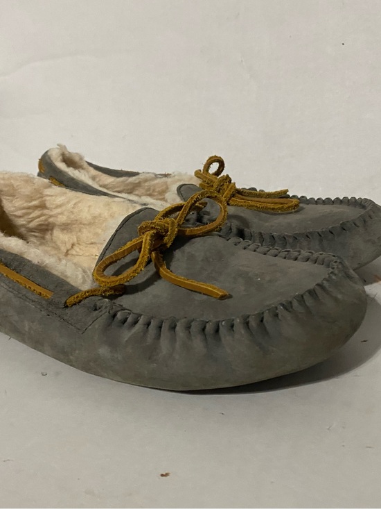 UGG Shoes - UGG Gray Moccasin Slippers with Tan Laces